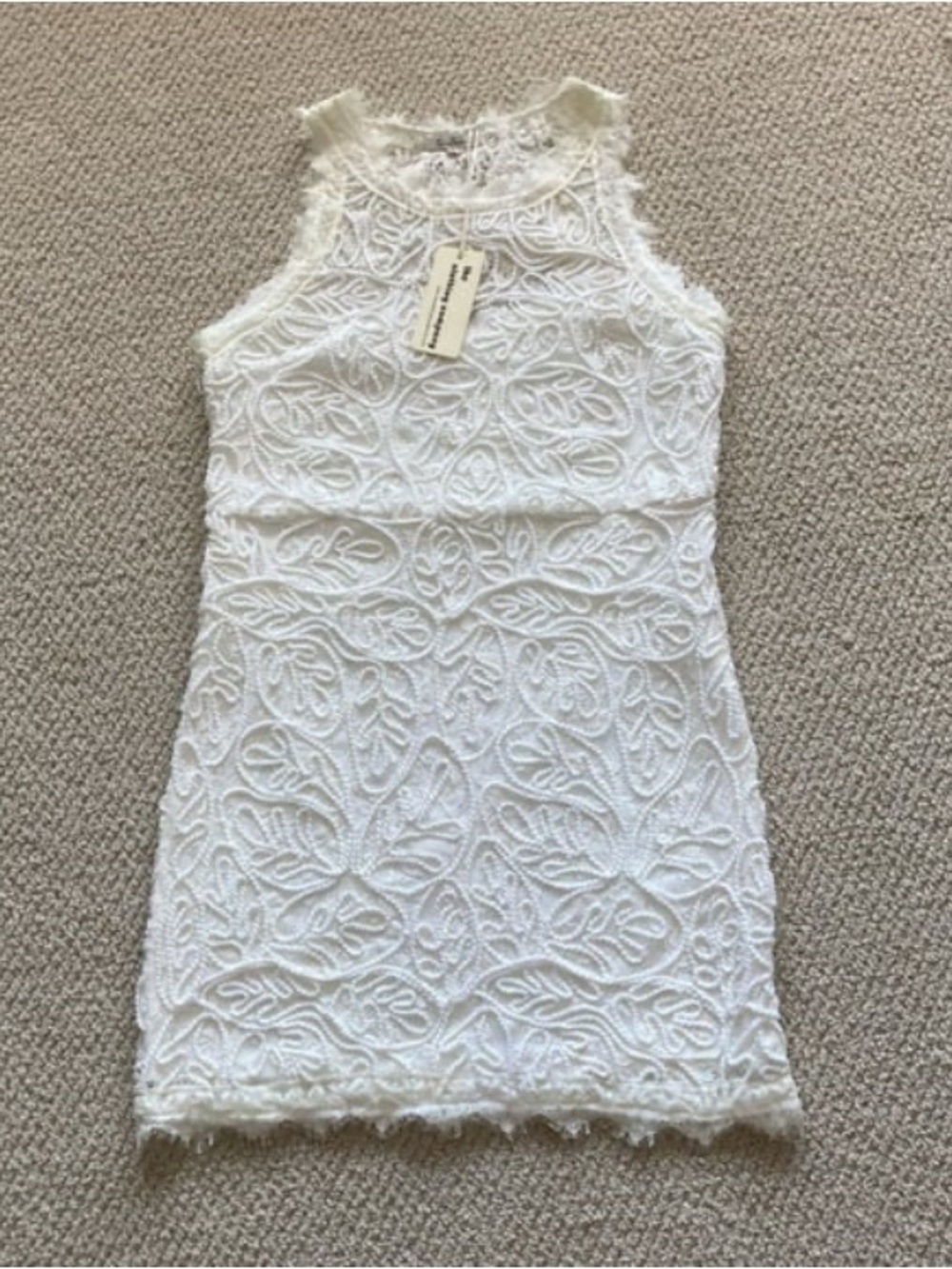 NEW The Clothing Company Lace Rope White Mini Dress Size Large Sleeveless NWT